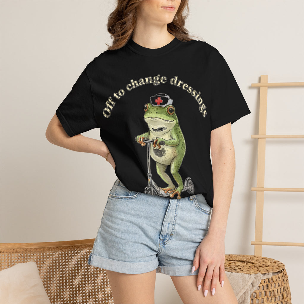 Off To Change Dressings Shirt, Funny Nurse Frog Scooter Tee, Wound Care Nurse Shirt, RN Gift
