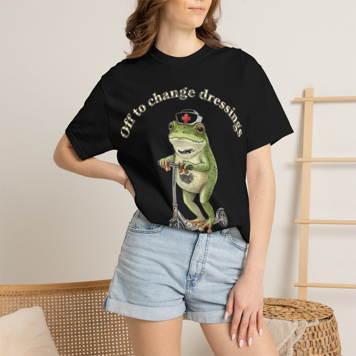 Off To Change Dressings Shirt, Funny Nurse Frog Scooter Tee, Wound Care Nurse Shirt, RN Gift