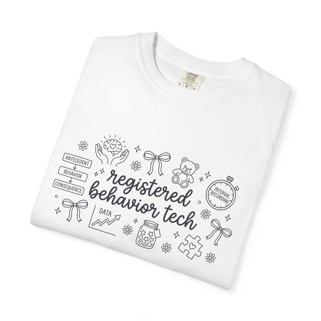 Registered Behavior Tech Script Shirt, ABA Therapy Doodle Tee, RBT Gift Shirt, Behavior Technician Tee