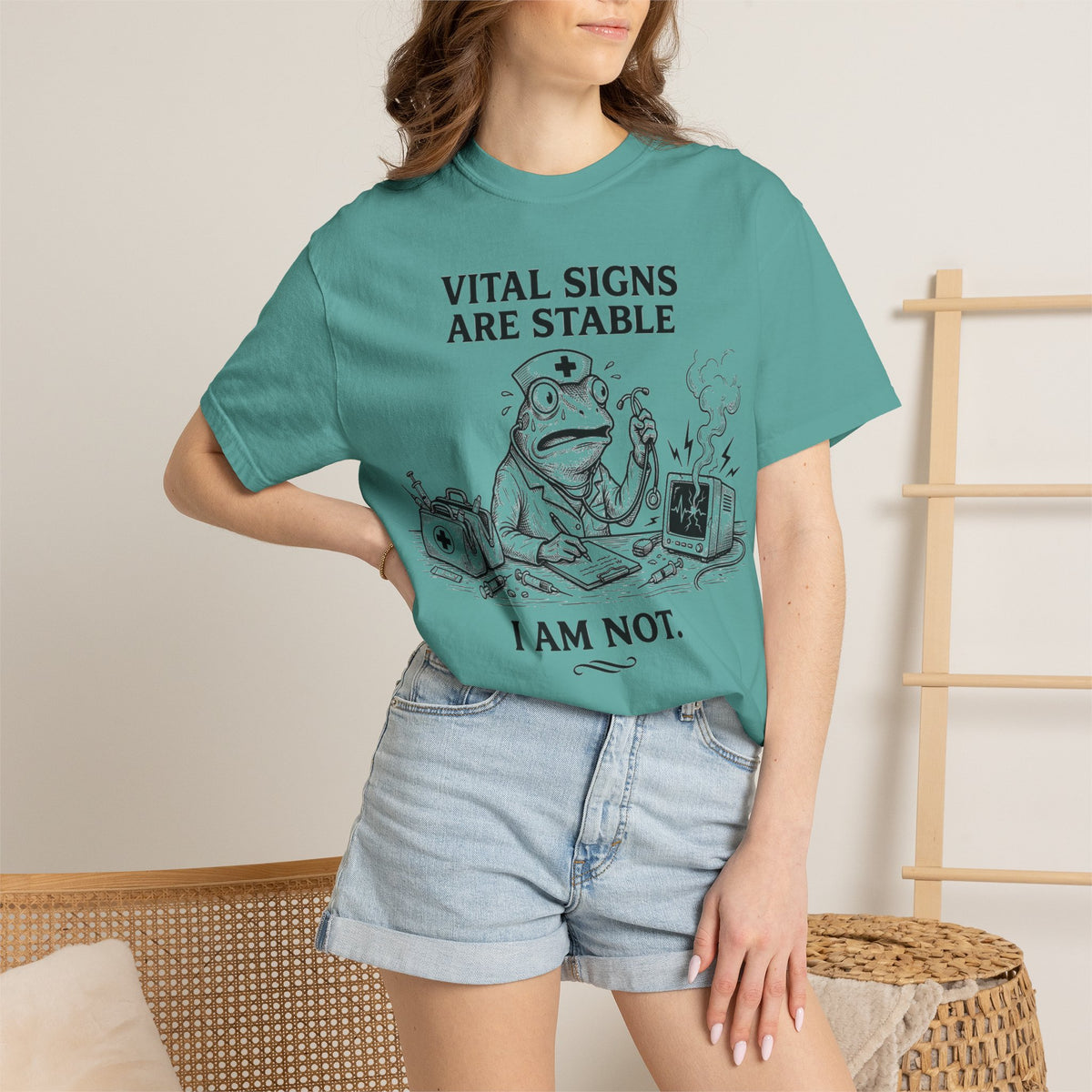 Vital Signs Are Stable I Am Not Shirt, Funny Nurse Frog Tee, Burnt Out RN Shirt, Night Shift Gift