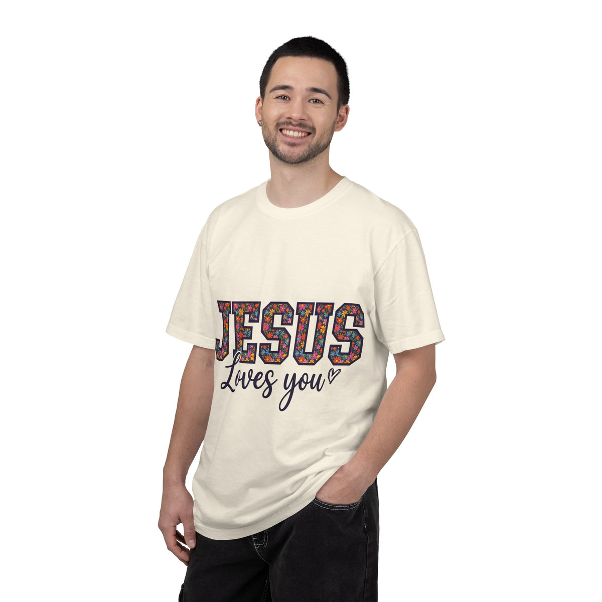 Jesus Loves You Shirt, Floral Varsity Christian Tee, Faith Statement Shirt, Church Gift