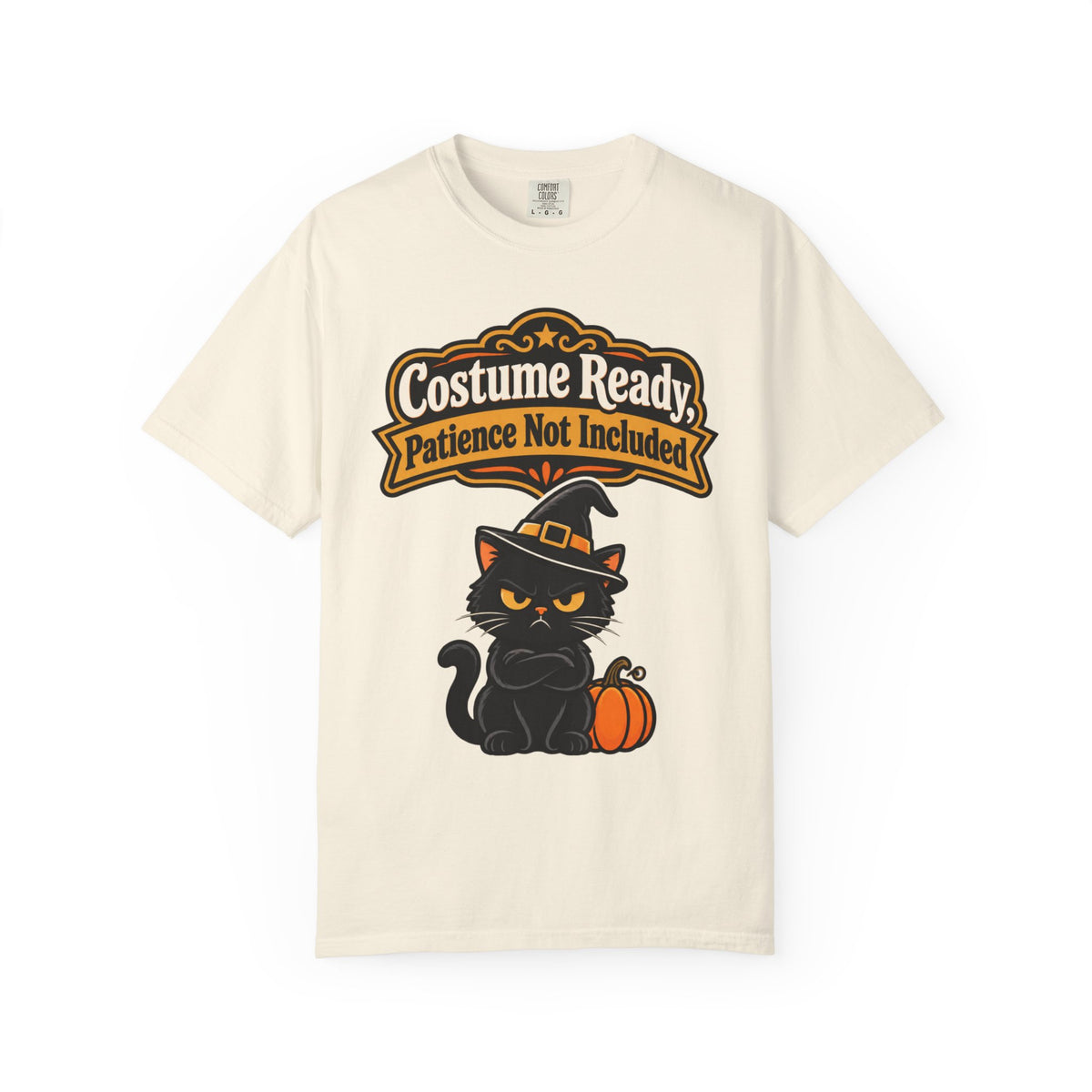 Costume Ready, Patience Not Included Halloween Shirt, Funny Black Cat Tee
