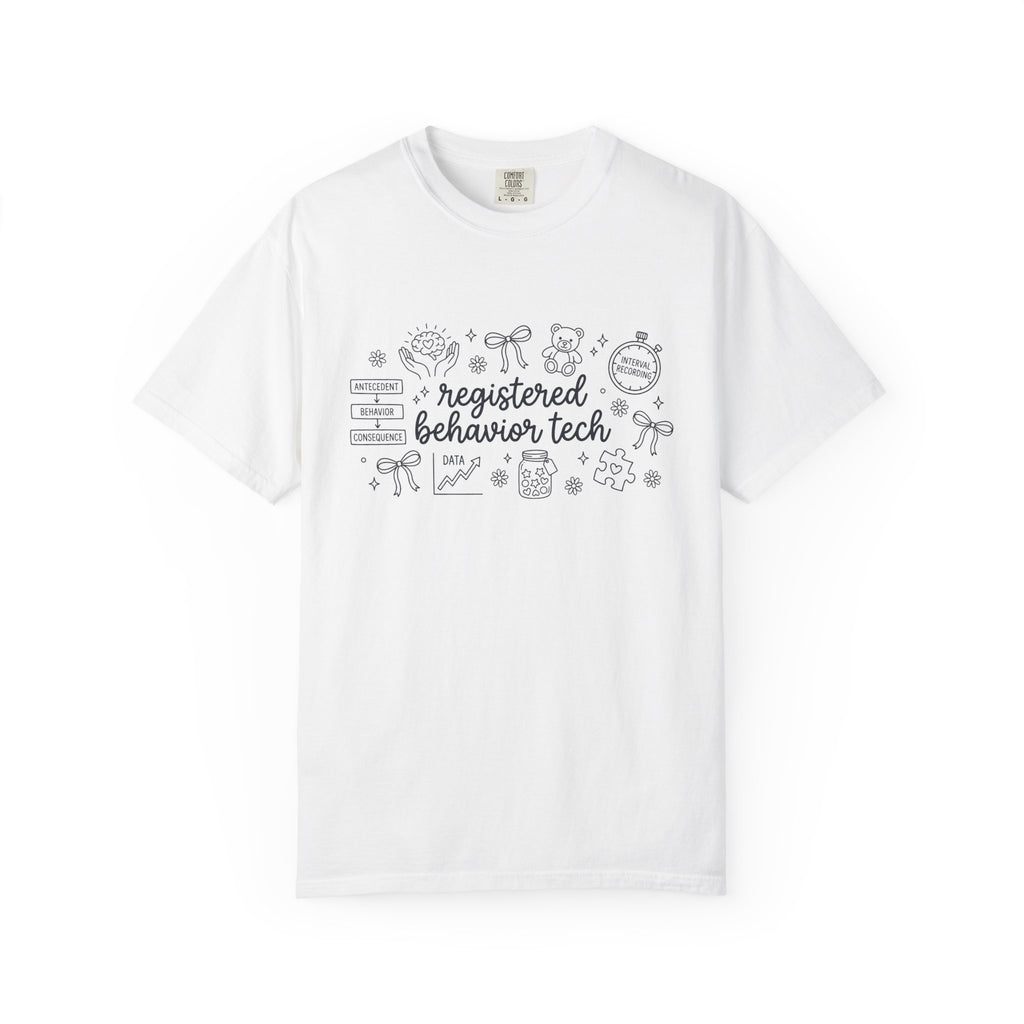 Registered Behavior Tech Script Shirt, ABA Therapy Doodle Tee, RBT Gift Shirt, Behavior Technician Tee