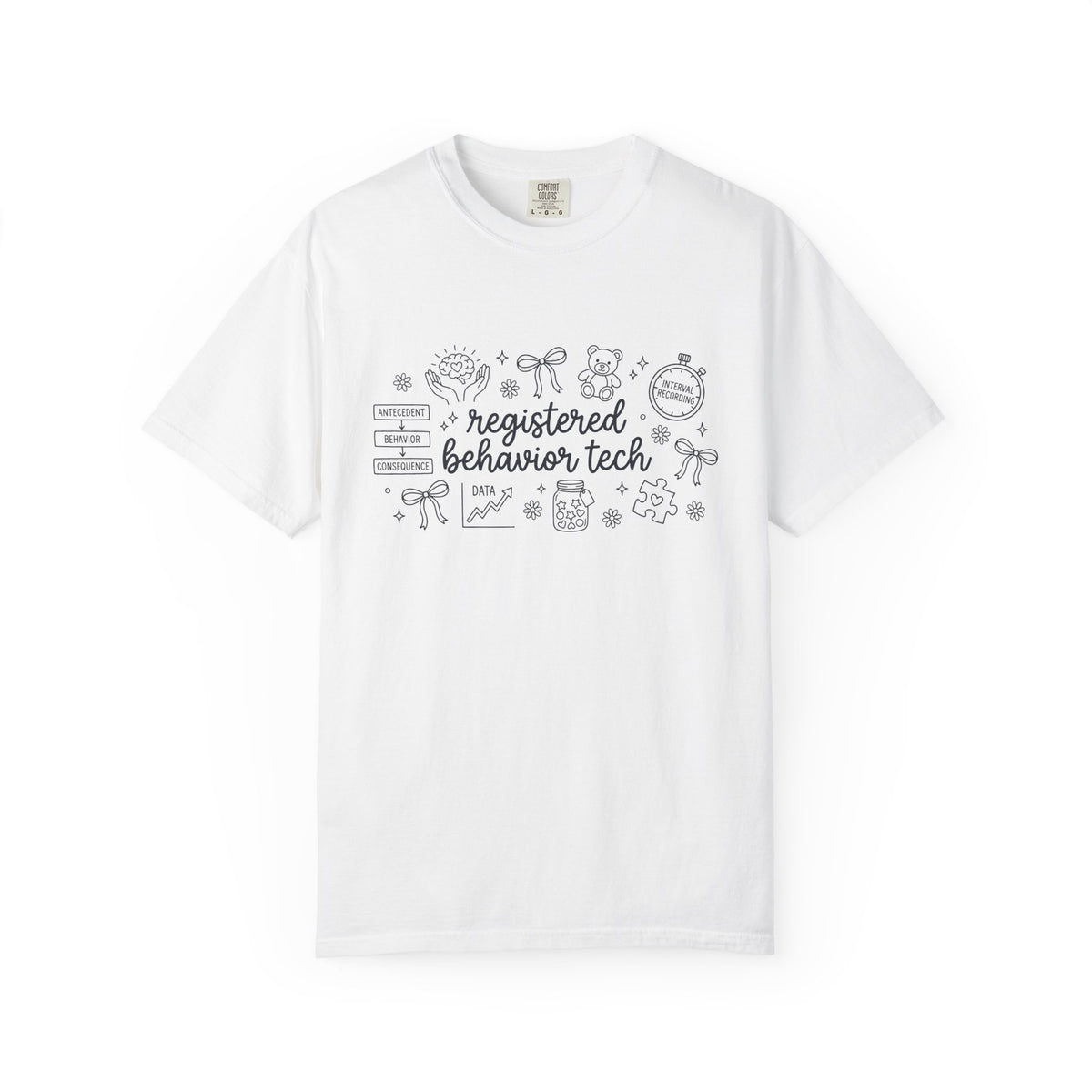 Registered Behavior Tech Script Shirt, ABA Therapy Doodle Tee, RBT Gift Shirt, Behavior Technician Tee