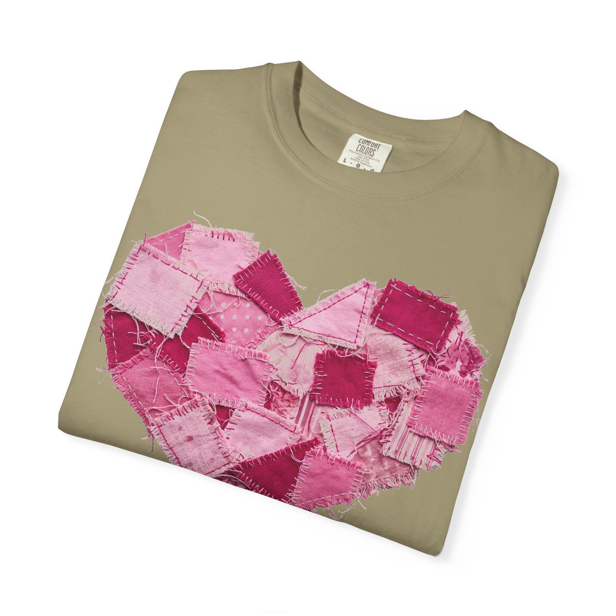 Scrappy Patchwork Heart Shirt, Frayed Quilt Valentine Tee, Cottagecore Heart Shirt, Quilter Gift