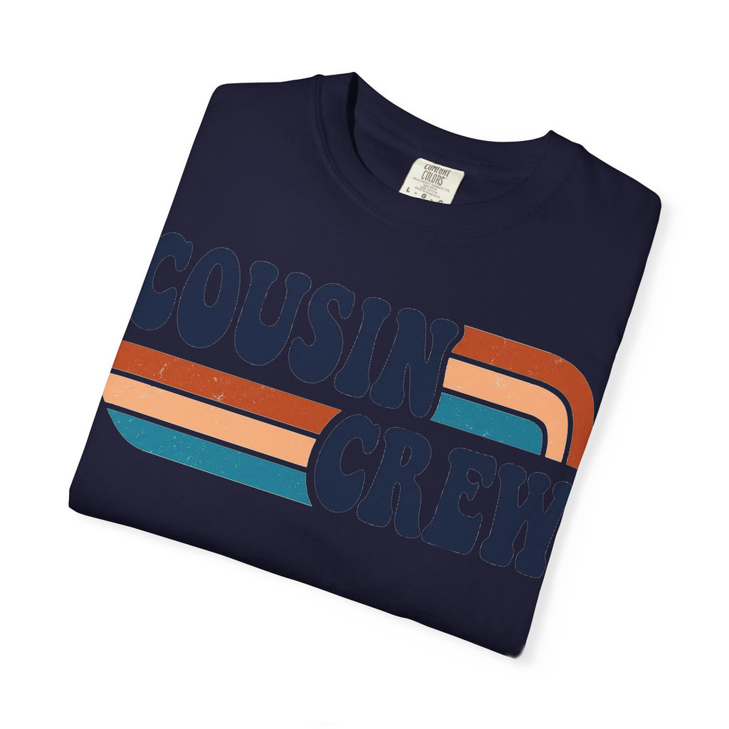 Cousin Crew Rainbow Stripe Shirt, Retro Family Reunion Tee, Matching Cousins Shirt, Family Gift