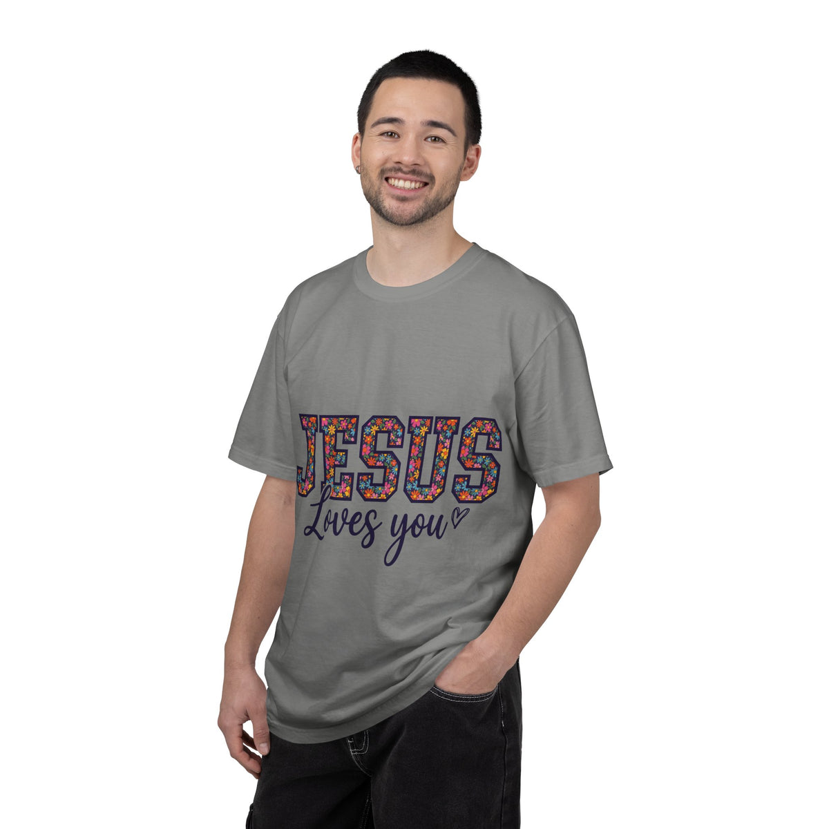 Jesus Loves You Shirt, Floral Varsity Christian Tee, Faith Statement Shirt, Church Gift