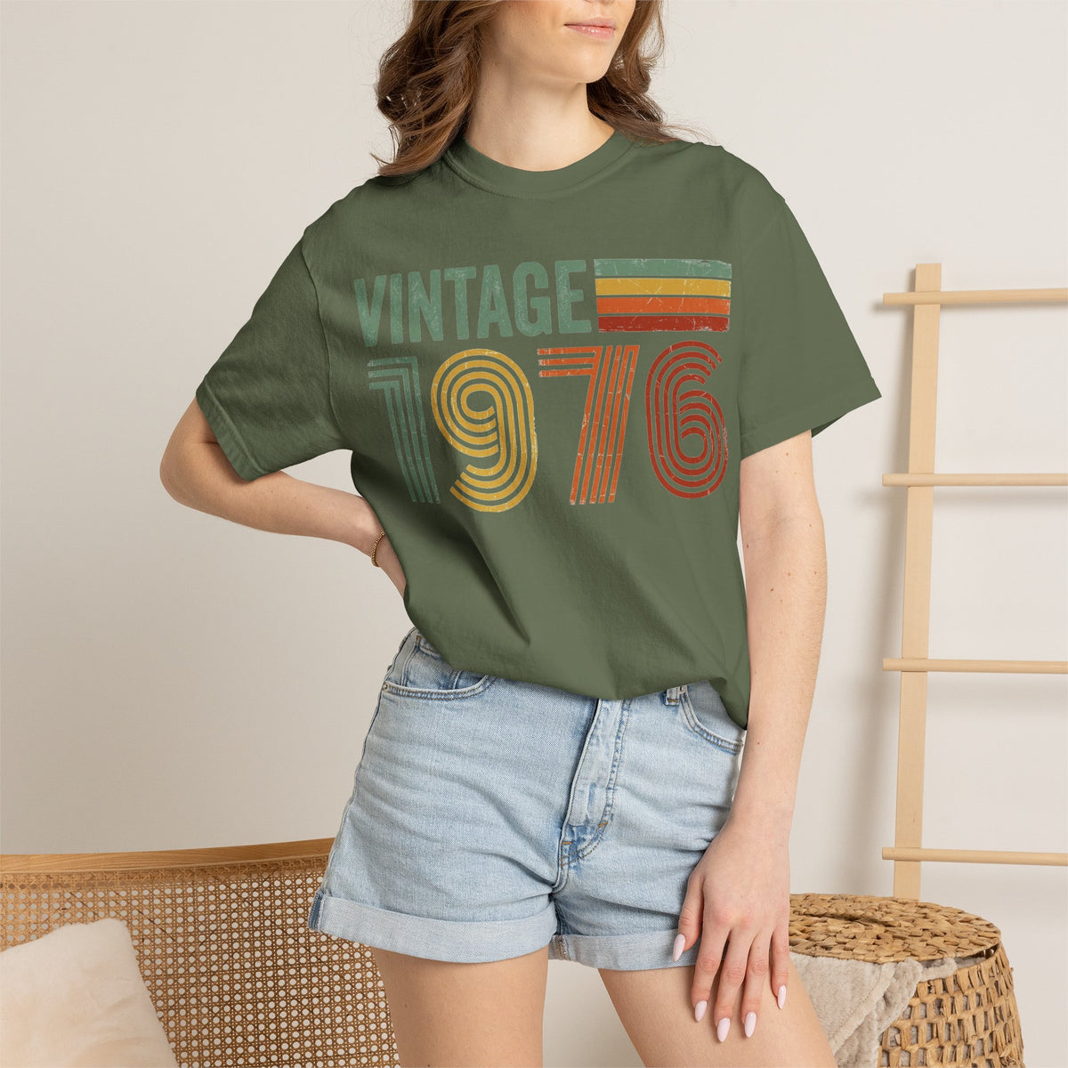 Vintage 1976 Shirt, Retro Stripe 50th Birthday Tee, Born In 1976 Shirt, Birthday Gift