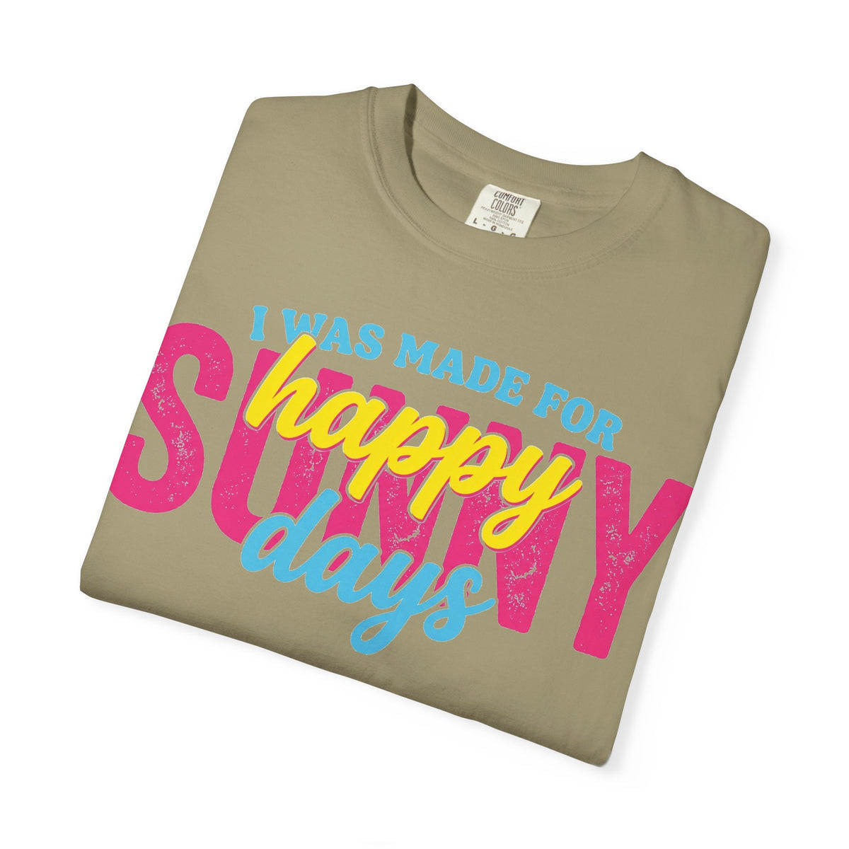 Happy Sunny Days Wide Shirt, Retro Layered Type Summer Tee, Bright Vacation Shirt, Summer Gift