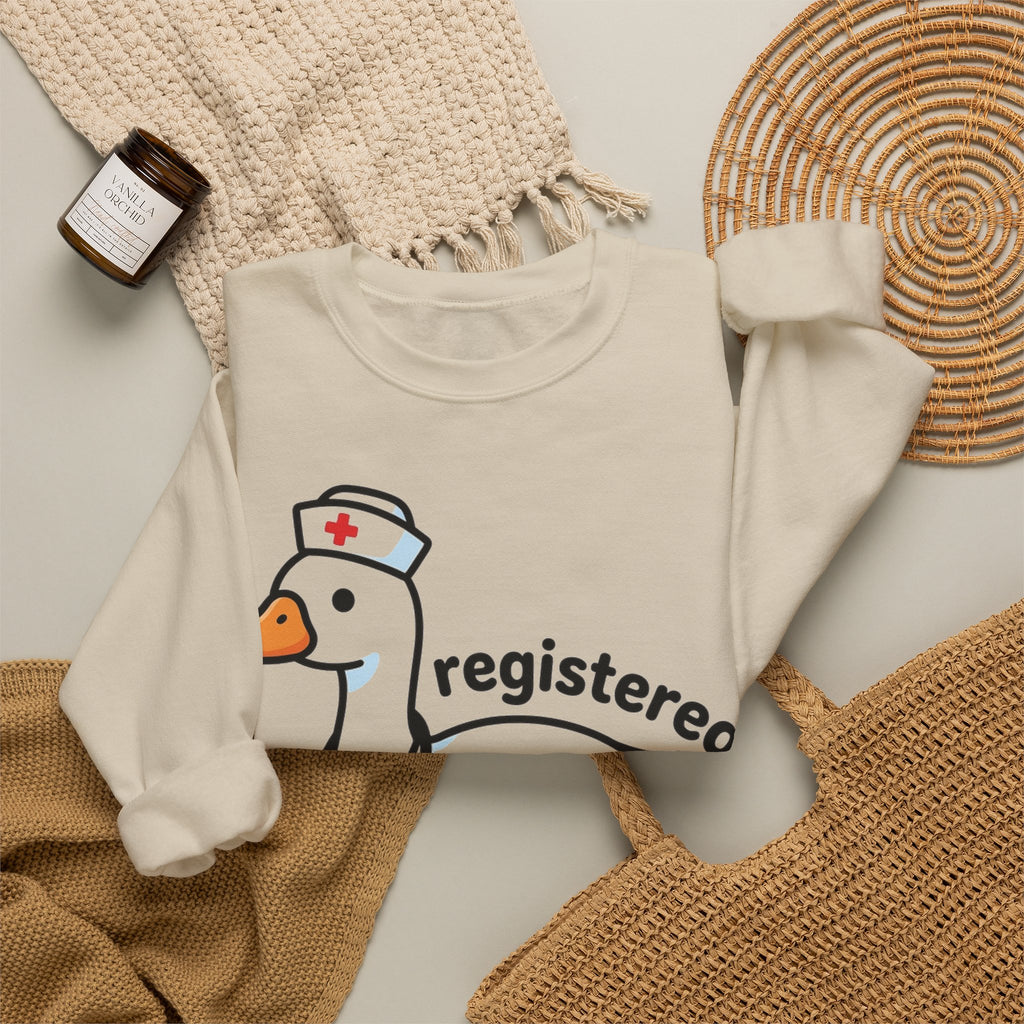 Registered Silly Goose Nurse Sweatshirt, Kawaii Goose Nurse Sweatshirt, Funny Nurse Gift, Cute RN Sweatshirt, Nursing Student Graduation Gif