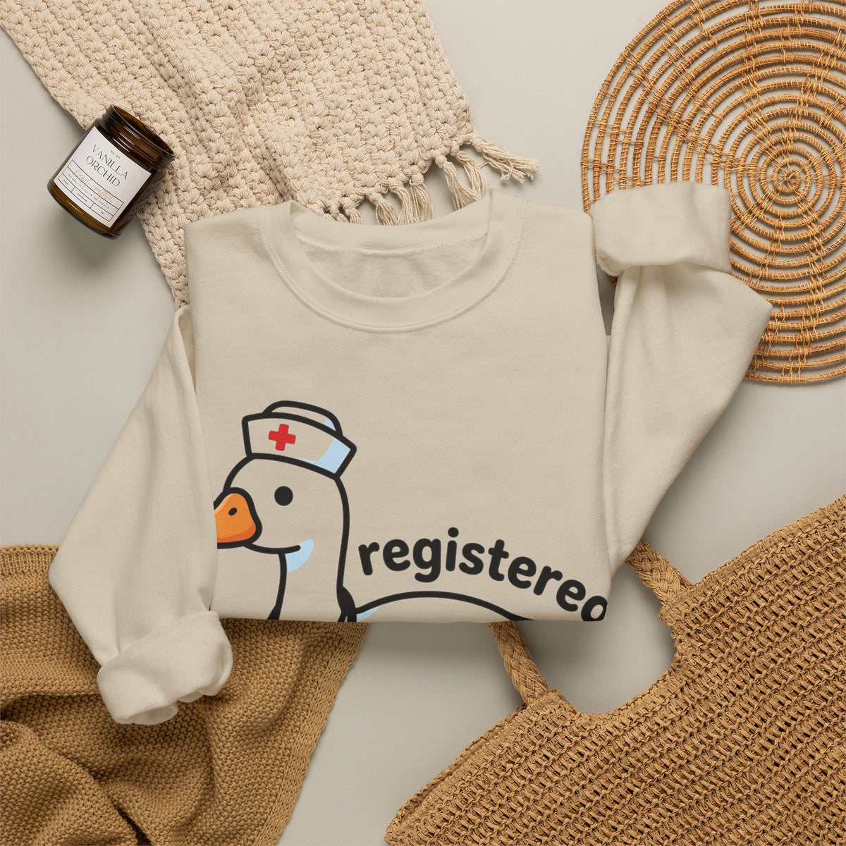 Registered Silly Goose Nurse Sweatshirt, Kawaii Goose Nurse Sweatshirt, Funny Nurse Gift, Cute RN Sweatshirt, Nursing Student Graduation Gif