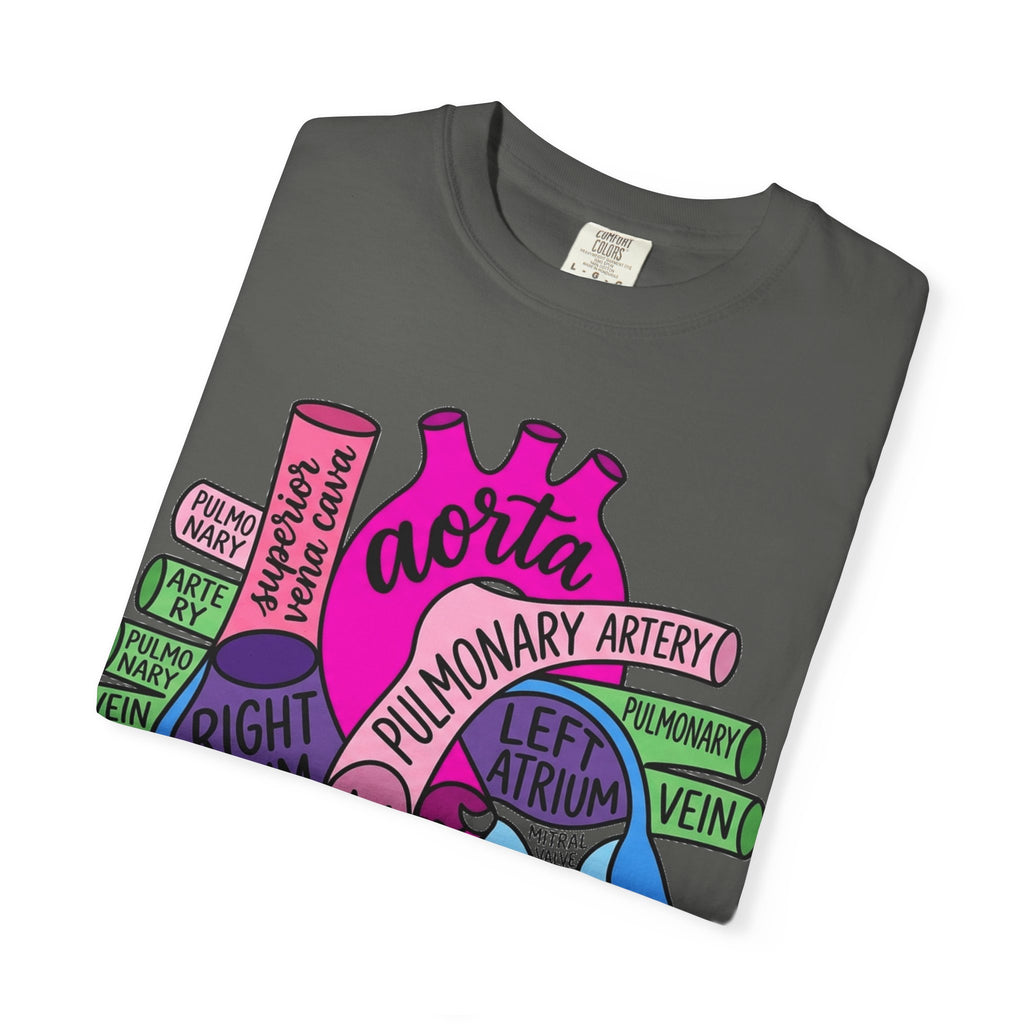 Anatomical Heart Diagram Shirt, Labelled Cardiac Anatomy Tee, Cardiology Nurse Shirt, Med Student Gift