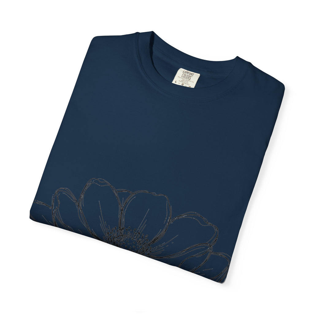 Anemone Flower Line Art Shirt, Minimal Botanical Drawing Tee, Single Bloom Shirt, Plant Lover Gift