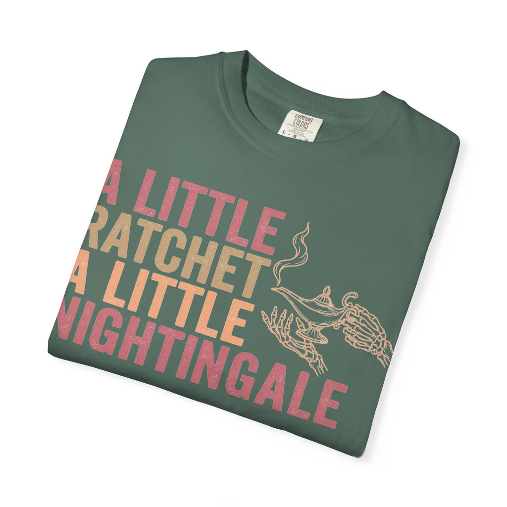 A Little Ratchet A Little Nightingale Shirt, Funny Nurse Shirt, Skeleton Hand Lamp Nurse Tee, Sarcastic RN Gift