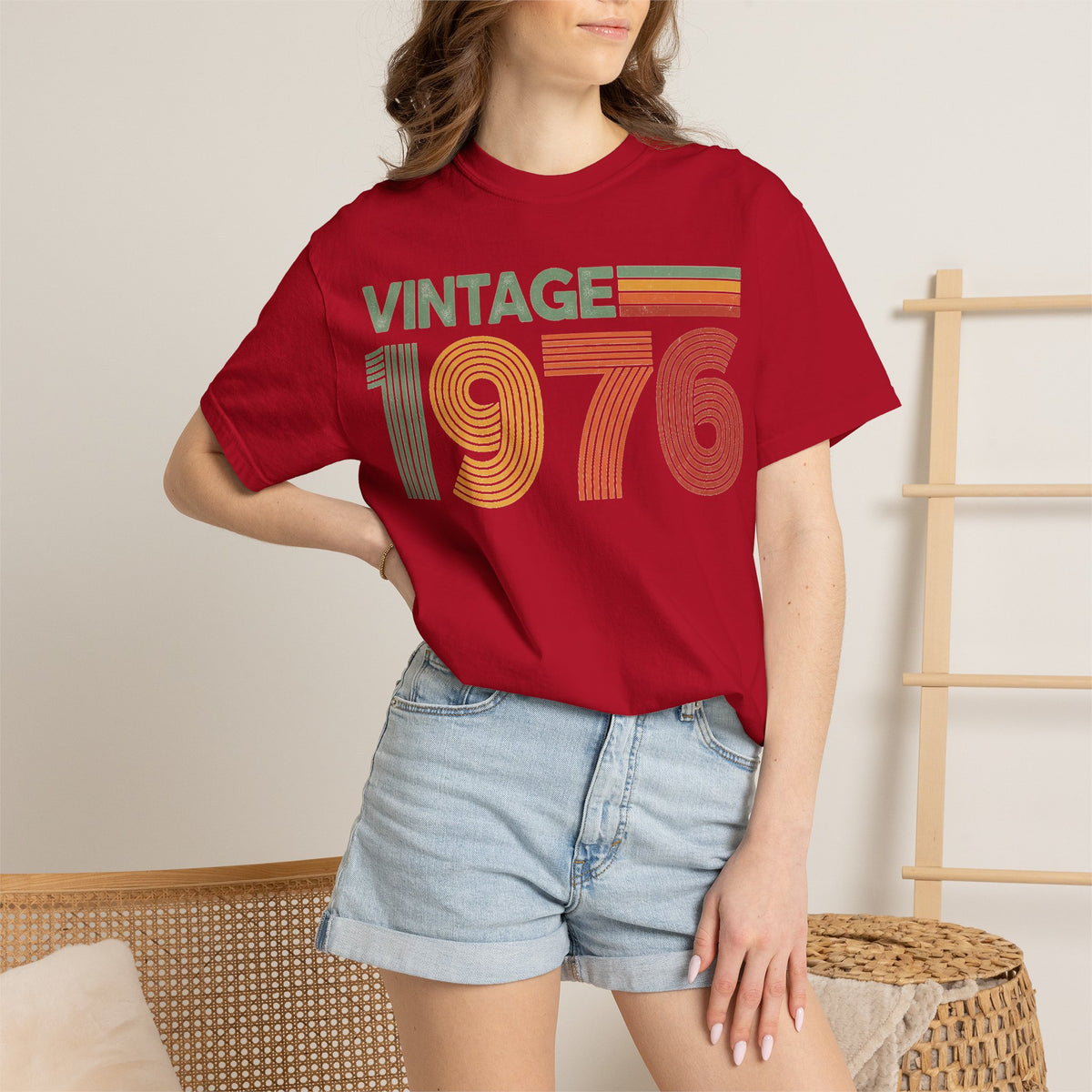 Vintage 1976 Classic Shirt, Seventies Stripe Birthday Tee, Born In 1976 Shirt, 50th Birthday Gift