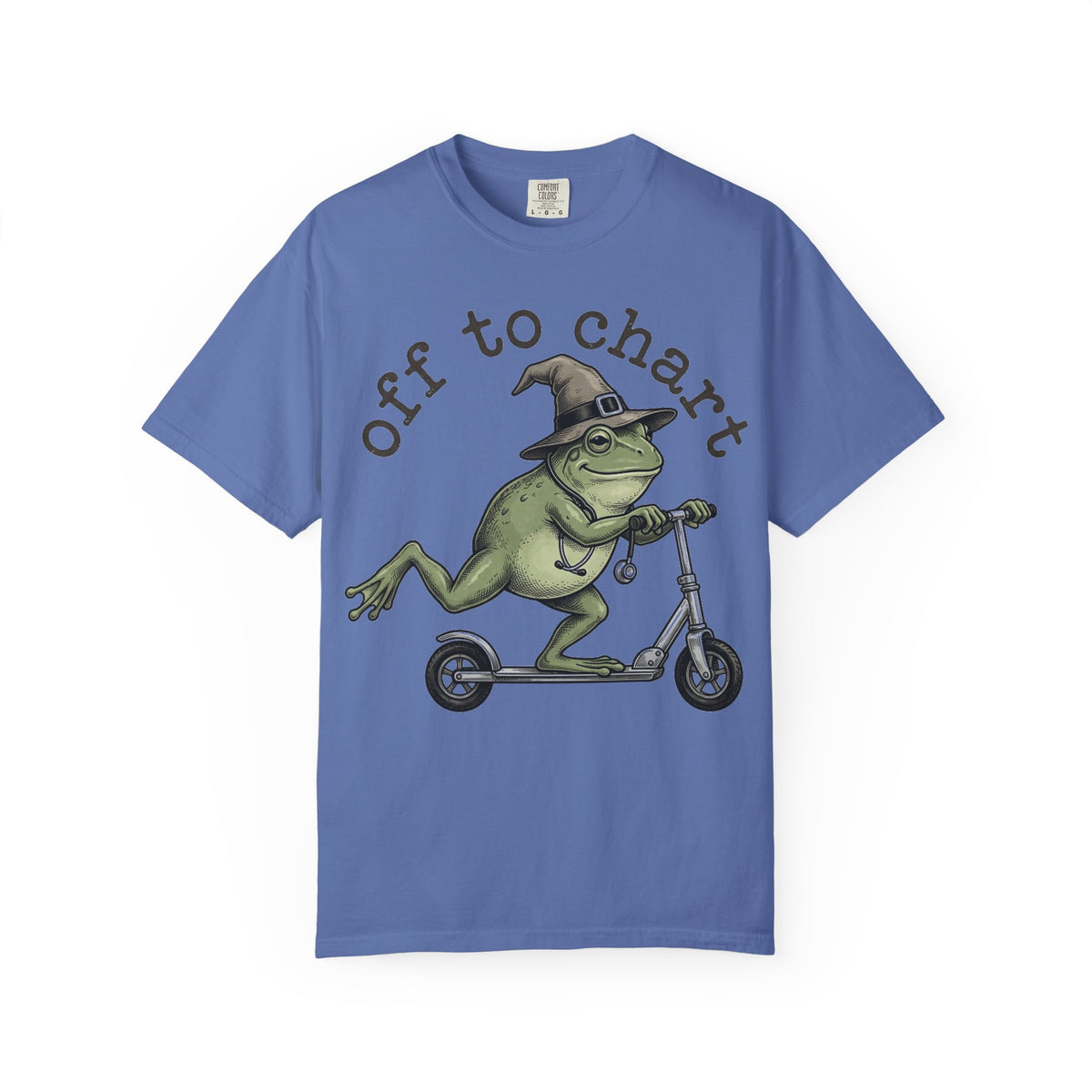 Off To Chart Etched Frog Shirt, Vintage Nurse Frog Scooter Tee, Charting Humor Shirt, RN Gift