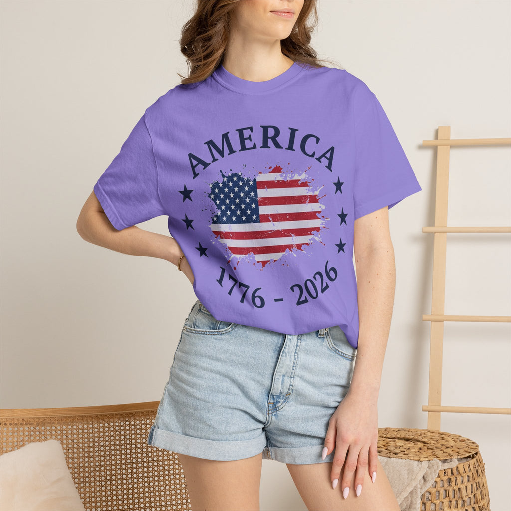 America 1776 2026 Shirt, Distressed Flag Oval Tee, Patriotic 250th Anniversary Shirt, Fourth Of July Gift