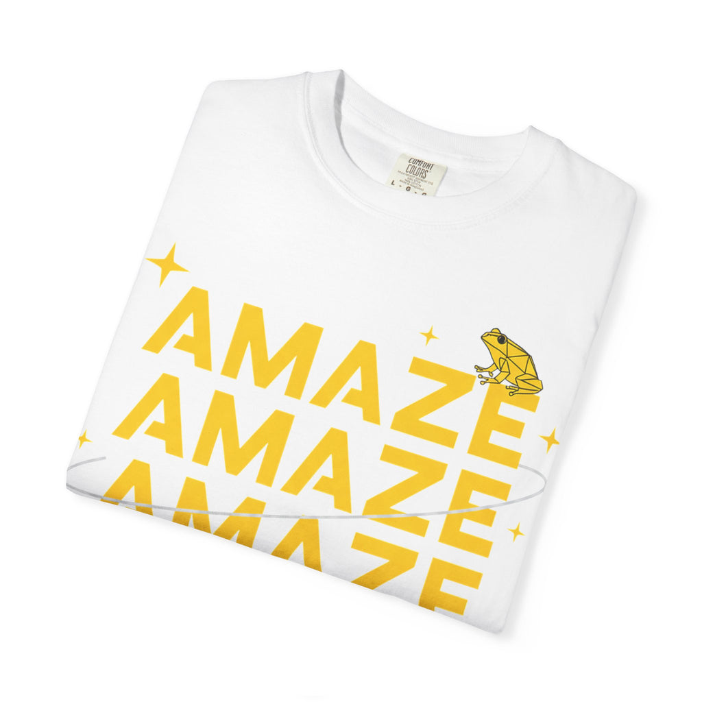 Amaze Amaze Amaze Amaze Shirt, Four Line Retro Type Tee, Frog Sparkle Graphic Shirt, Trendy Gift
