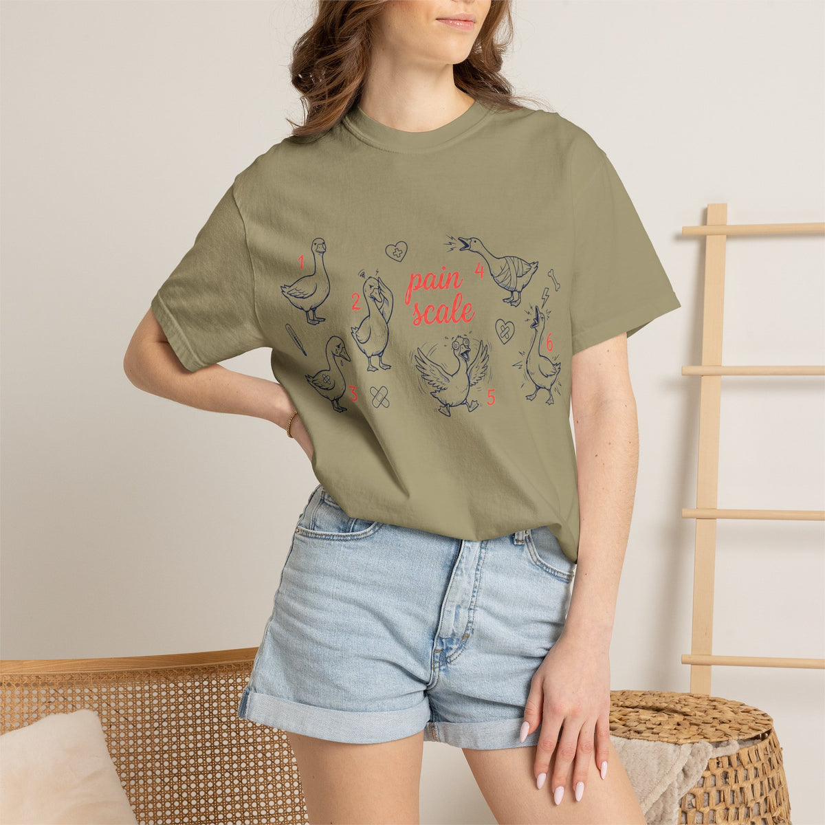 Goose Pain Scale Shirt, Funny Nurse Pain Chart Tee, 1 to 10 Goose Shirt, RN Gift