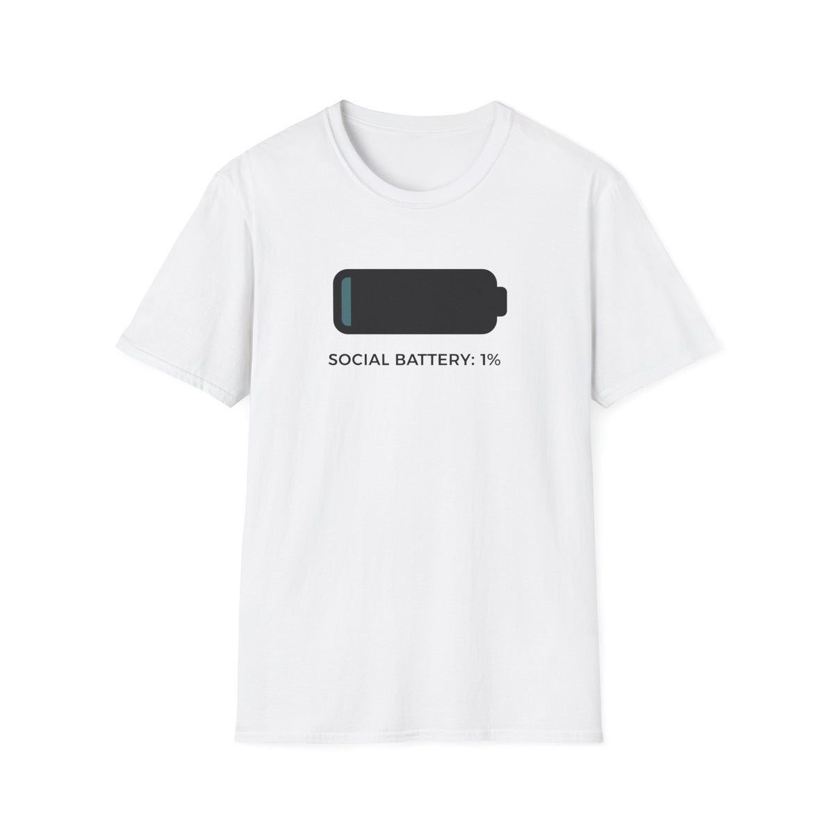 Social Battery 1% T-Shirt — Funny Introvert Low Energy Tee