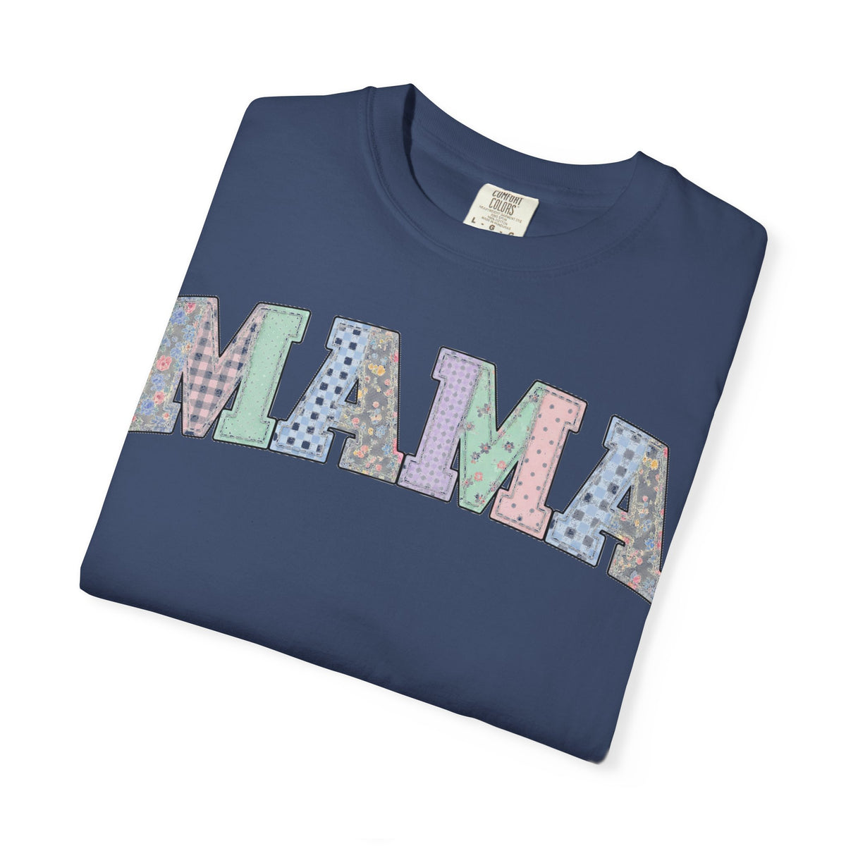 Mama Soft Patchwork Shirt, Small Pastel Applique Tee, Shabby Chic Mama Shirt, Mom Gift