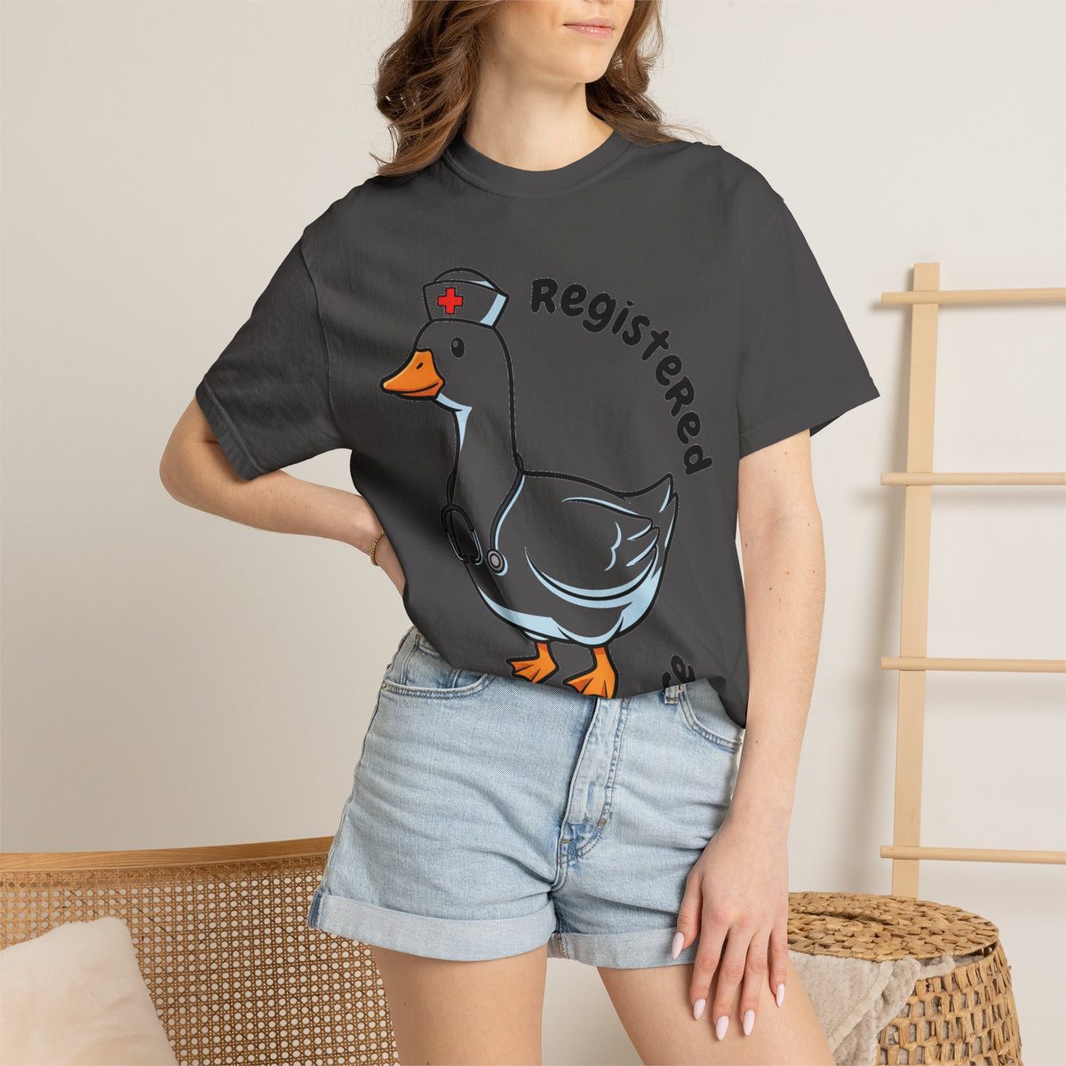 Registered Silly Goose Curved Shirt, Nurse Goose Stethoscope Tee, Funny Nurse Shirt, RN Gift