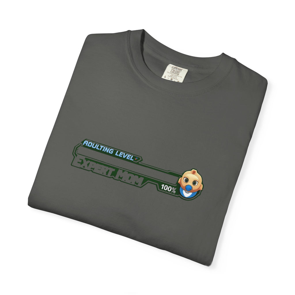 Level Up Parenting T-Shirt — 'Adulthood Level 100%' Gamer Dad/Mom Tee