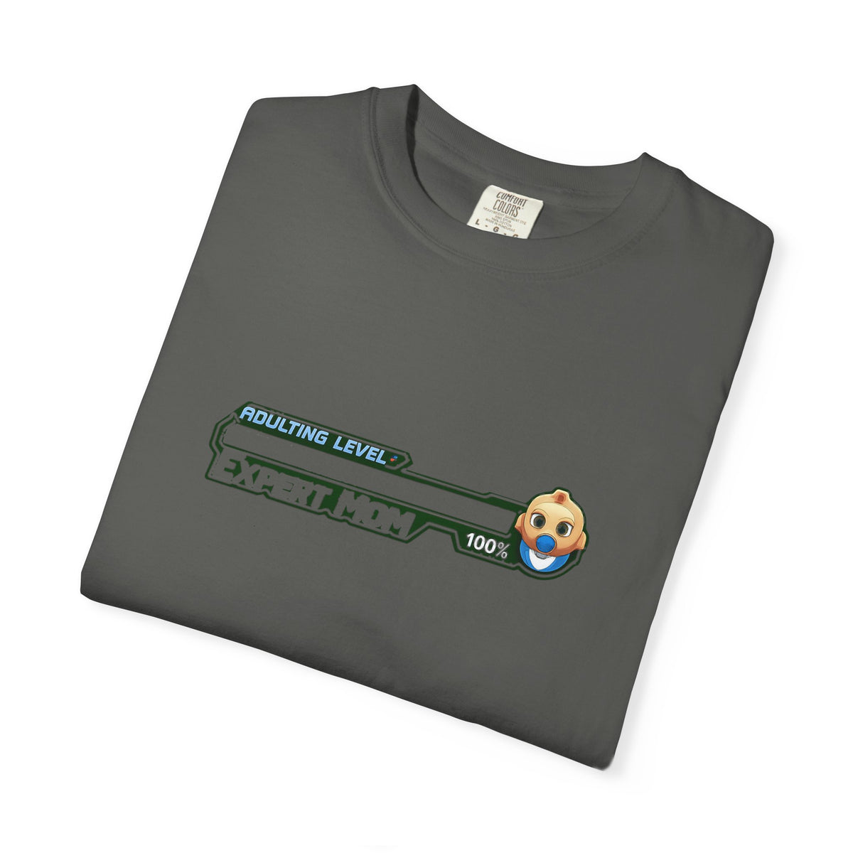 Level Up Parenting T-Shirt — 'Adulthood Level 100%' Gamer Dad/Mom Tee