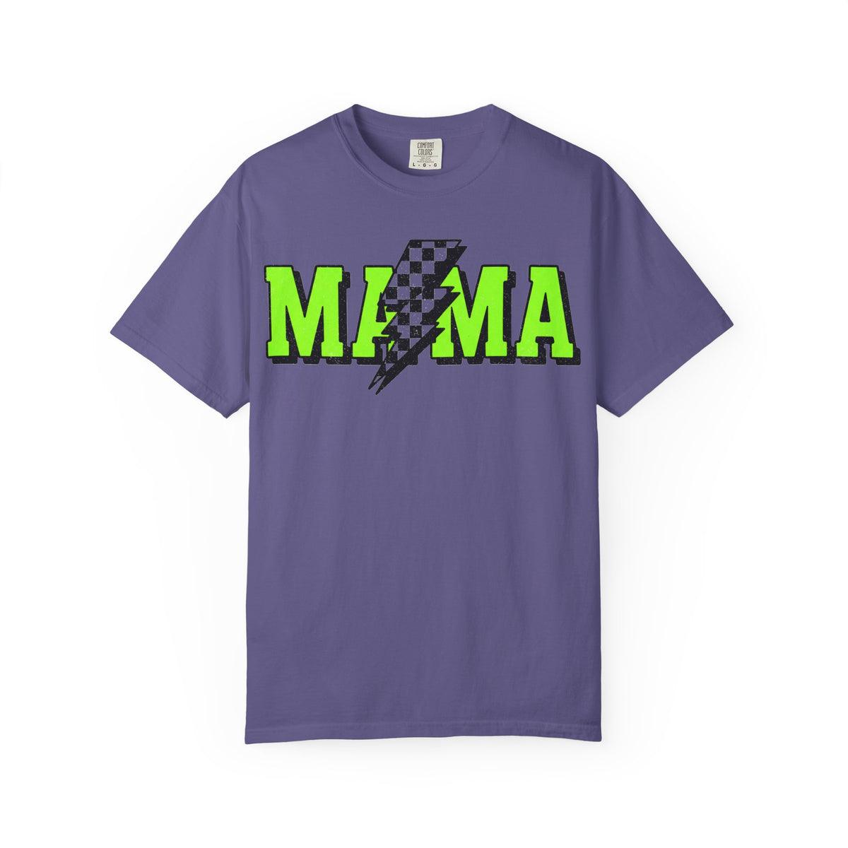Mama Checkered Bolt Shirt, Green Lightning Mom Tee, Edgy Mama Shirt, Mothers Day Gift