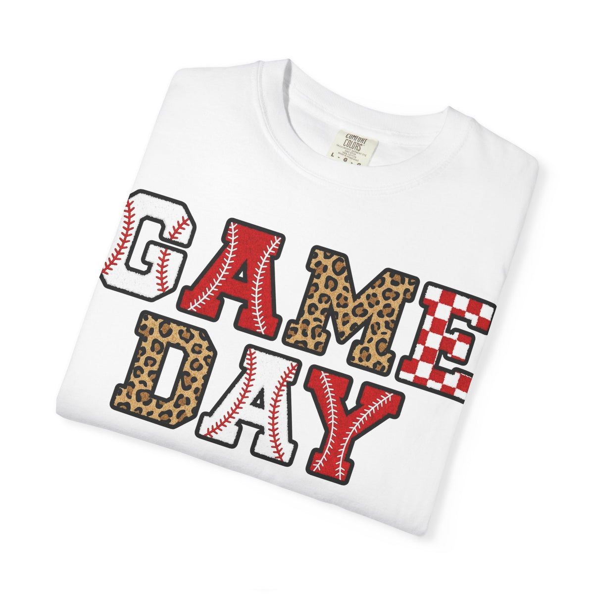 Game Day Varsity Patch Shirt, Baseball Leopard Letter Tee, Sports Mom Shirt, Baseball Mom Gift