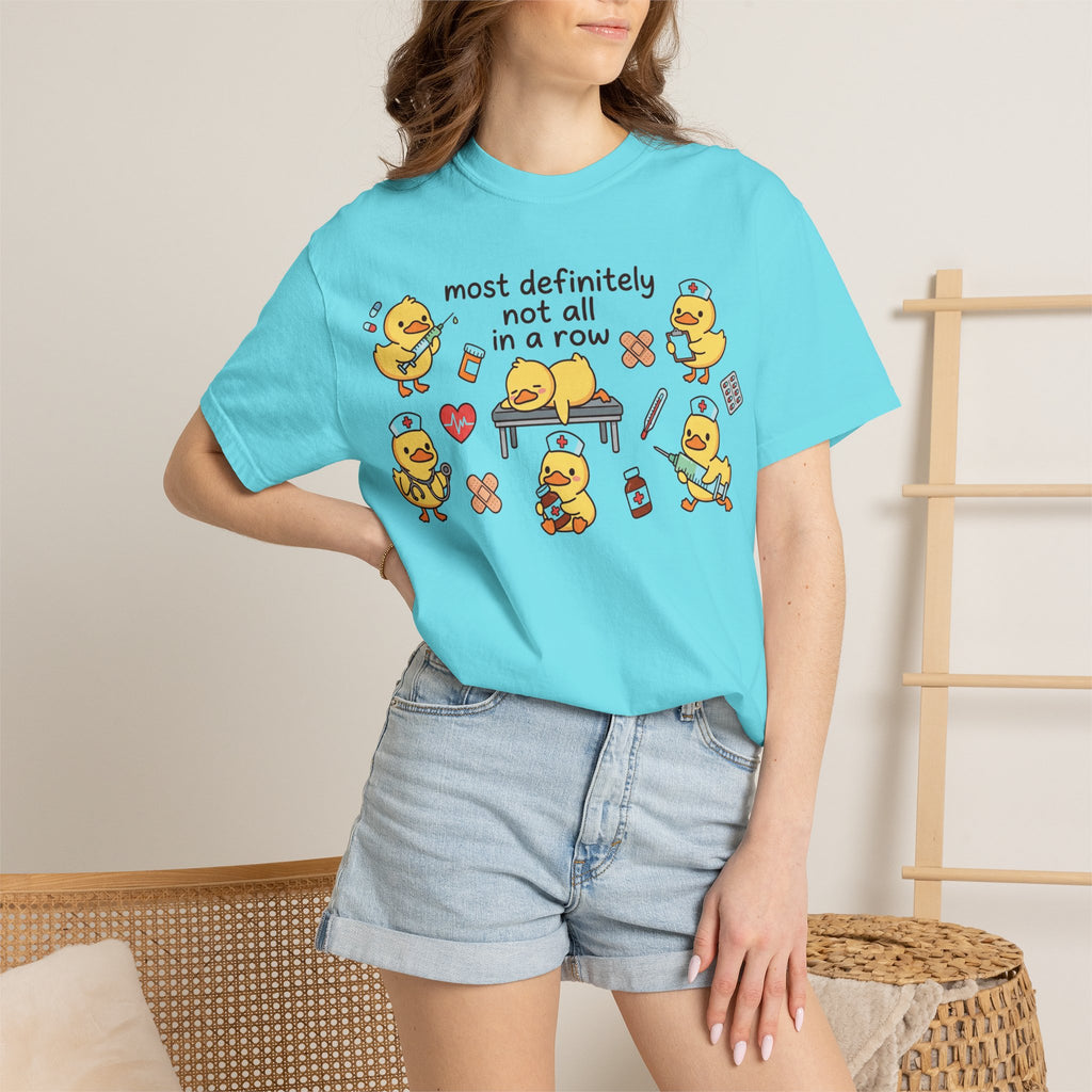 Most Definitely Not All In A Row Wide Shirt, Nurse Duckling Chaos Tee, Funny RN Shirt, Nurse Gift