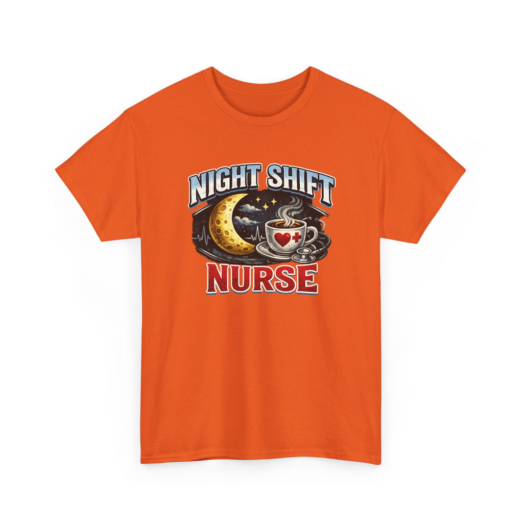 Night Shift Nurse T‑Shirt - Cute Moon & Coffee Graphic Tee for Nurses