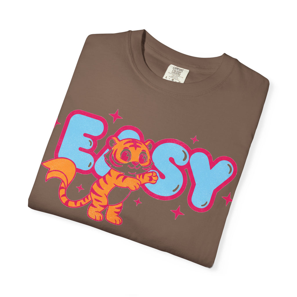 Easy Tiger Centre Cub Shirt, Y2K Retro Bubble Tiger Tee, Pink Sparkle Shirt, Funny Flirty Gift