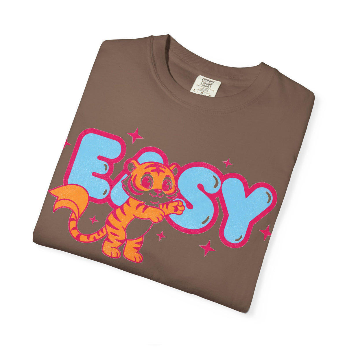 Easy Tiger Centre Cub Shirt, Y2K Retro Bubble Tiger Tee, Pink Sparkle Shirt, Funny Flirty Gift