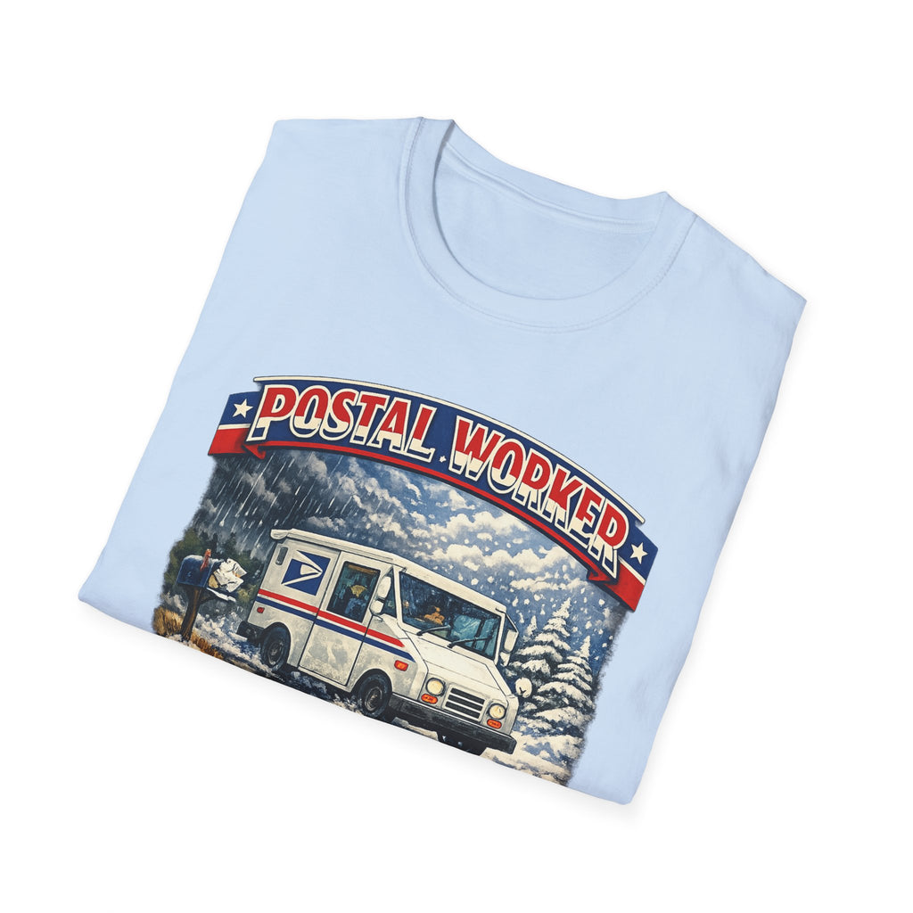 Postal Worker T-Shirt — "Neither Rain Nor Snow" Mail Carrier Vintage Winter Design