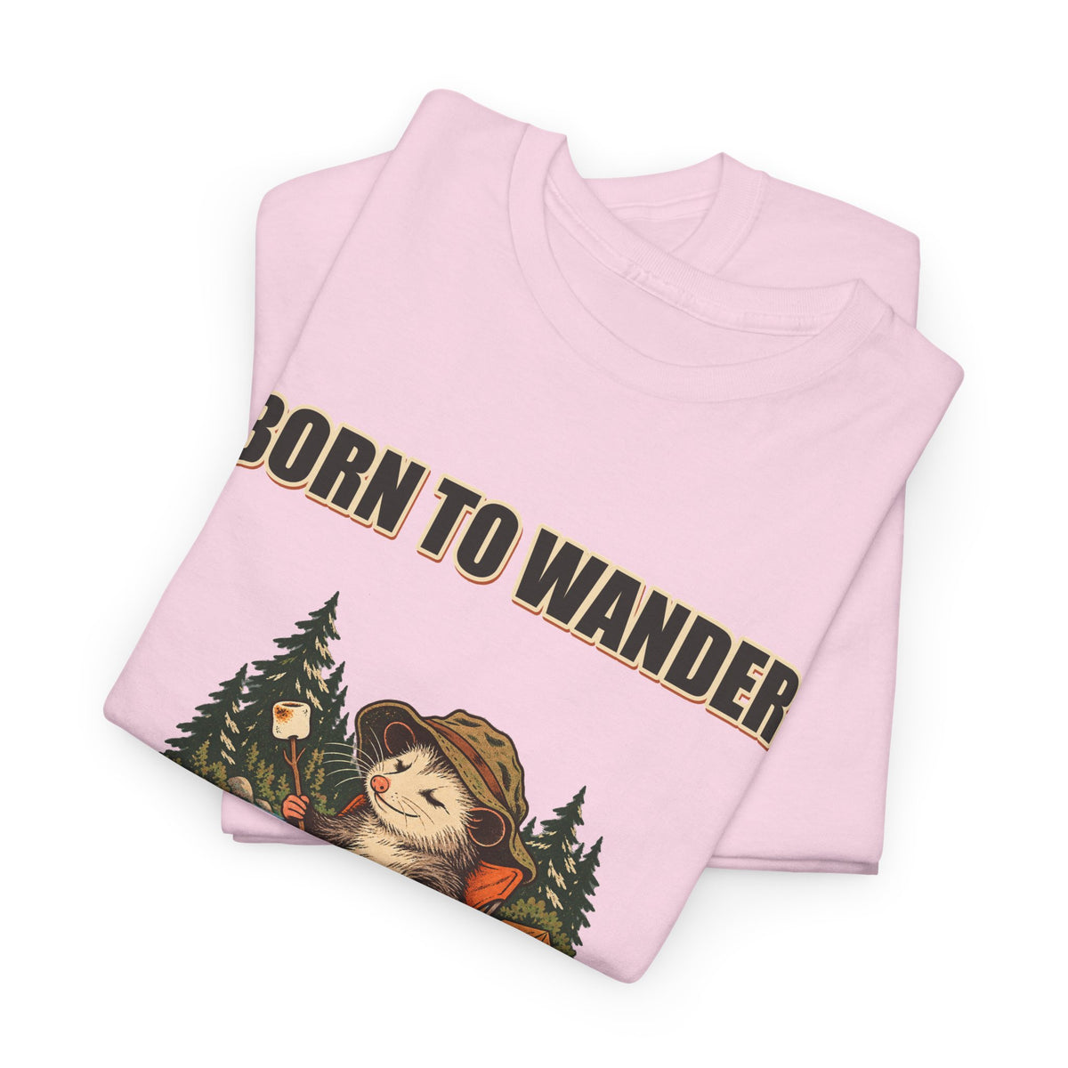 Born to Wander, Packed to Snack – Camping Opossum T-Shirt