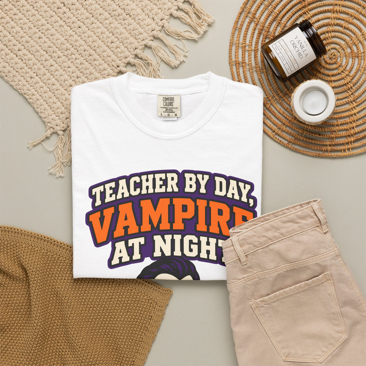 Teacher By Day, Vampire At Night Halloween Shirt, Funny Teacher Vampire Tee