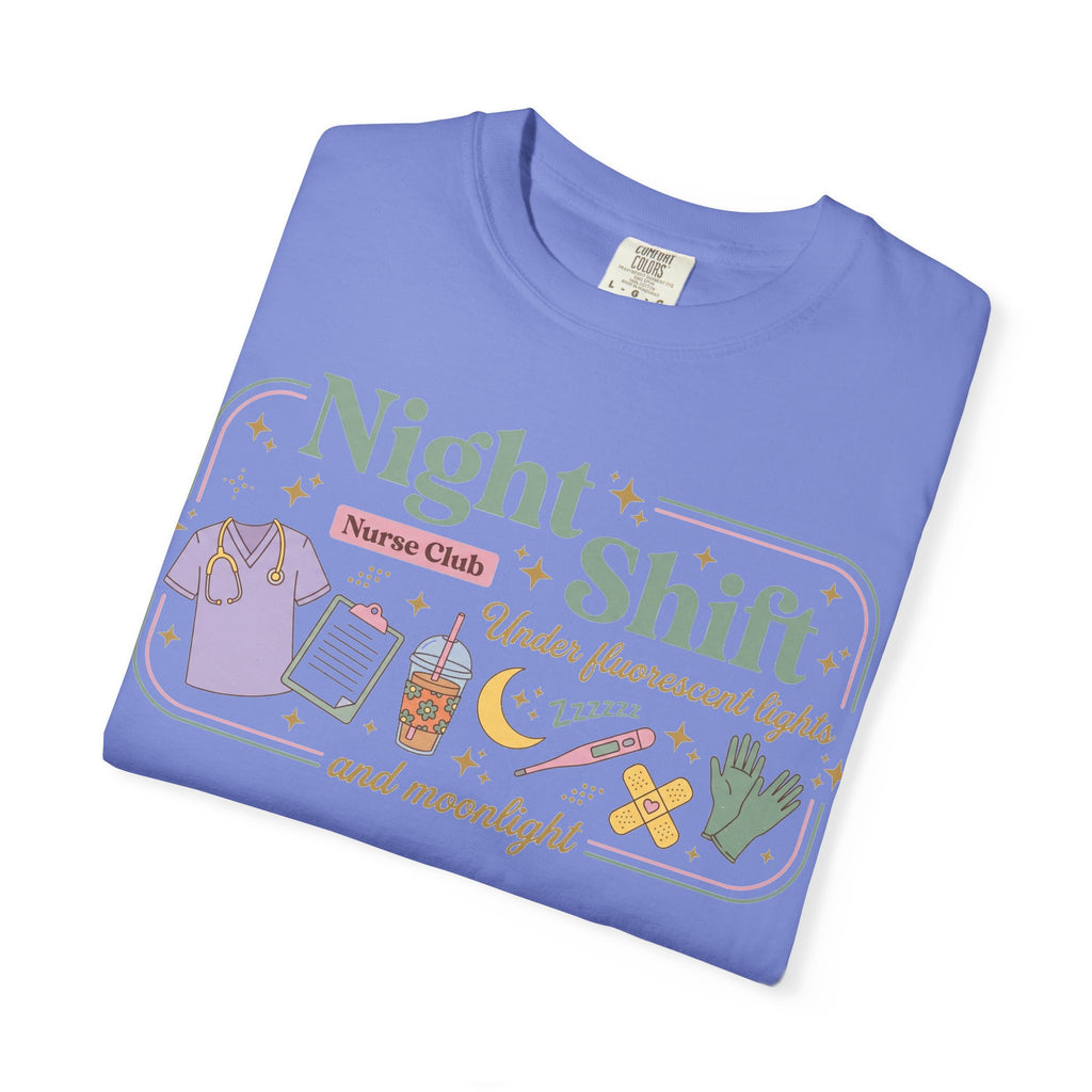 Night Shift Nurse Club Shirt, Under Fluorescent Lights And Moonlight Tee, Cute Night Nurse Shirt, RN Gift