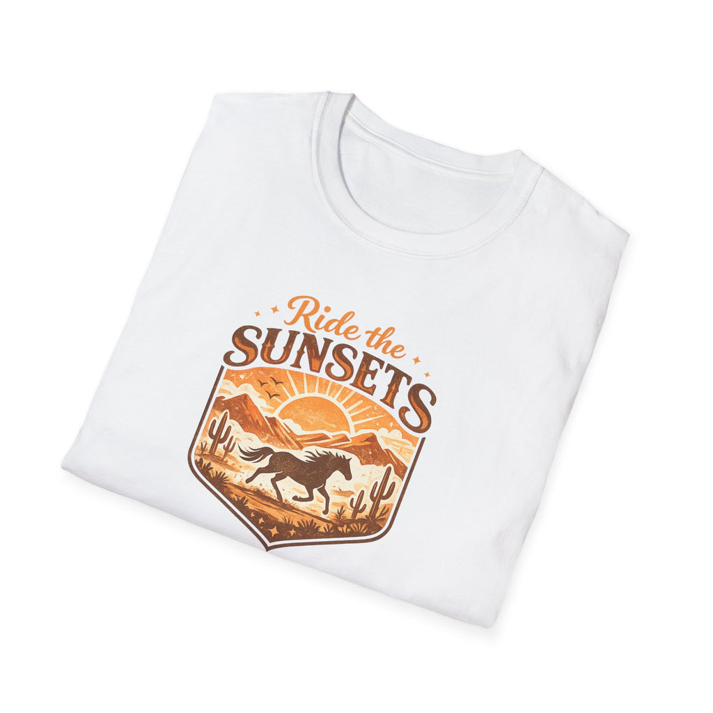 Ride The Sunsets Shirt, Retro Western Horse Tee, Cowgirl Gift