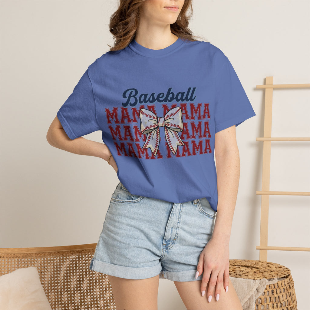 Baseball Mama Three Row Shirt, Varsity Repeat Mama Tee, Baseball Bow Mom Shirt, Little League Gift