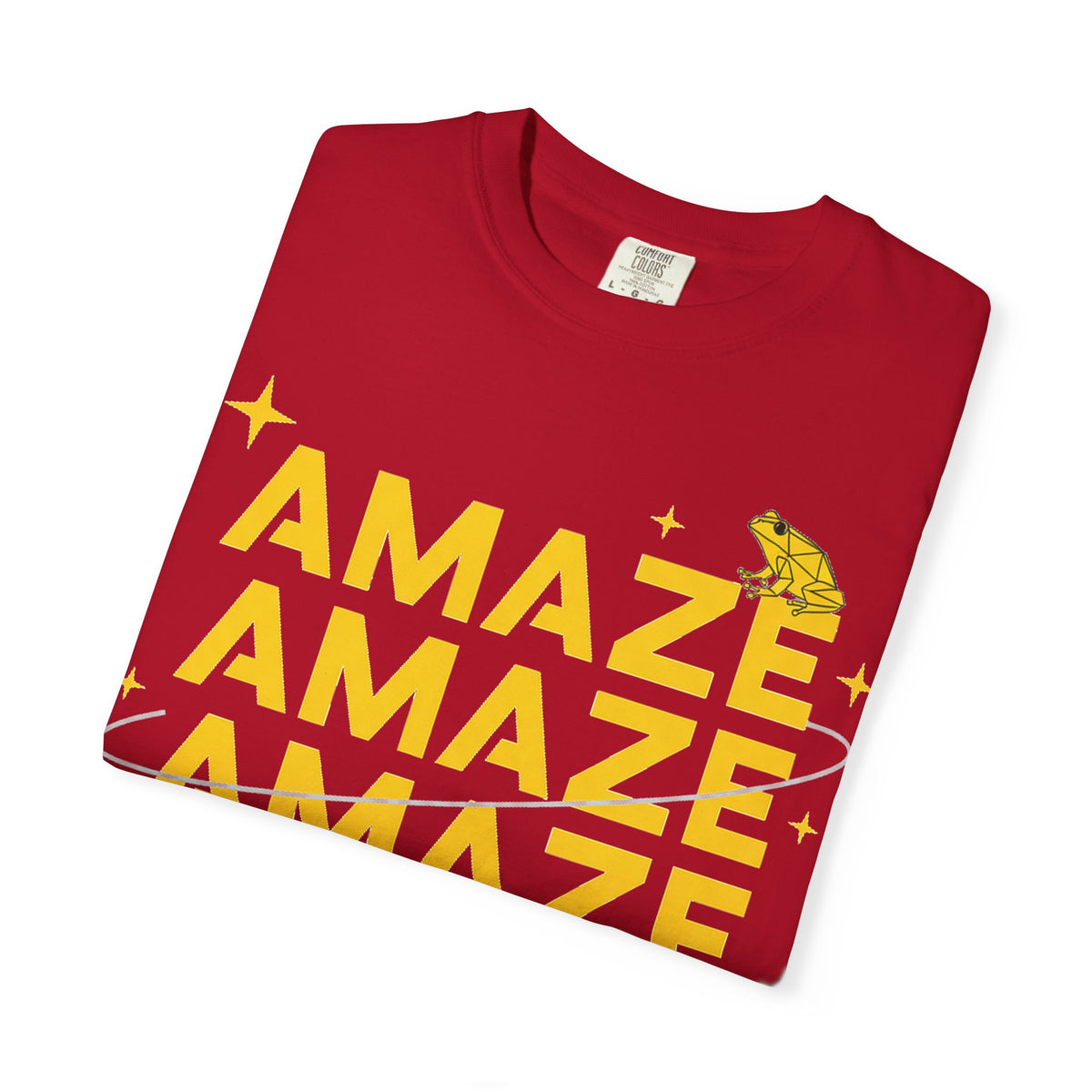Amaze Amaze Amaze Amaze Shirt, Four Line Retro Type Tee, Frog Sparkle Graphic Shirt, Trendy Gift