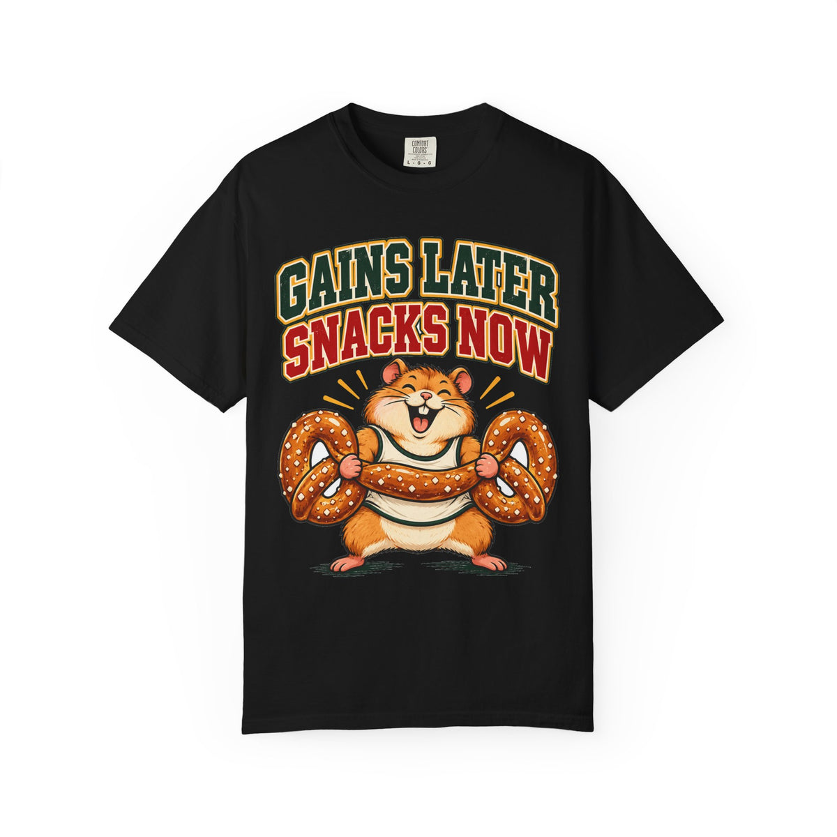 funny gym shirt Gains Later Snacks Now Shirt, Funny Graphic Shirt, Comfort Colors