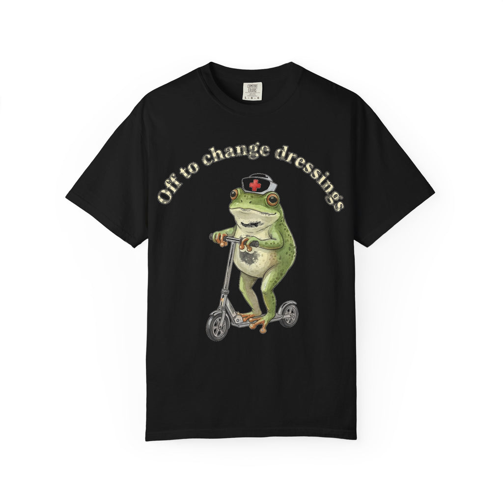 Off To Change Dressings Shirt, Funny Nurse Frog Scooter Tee, Wound Care Nurse Shirt, RN Gift