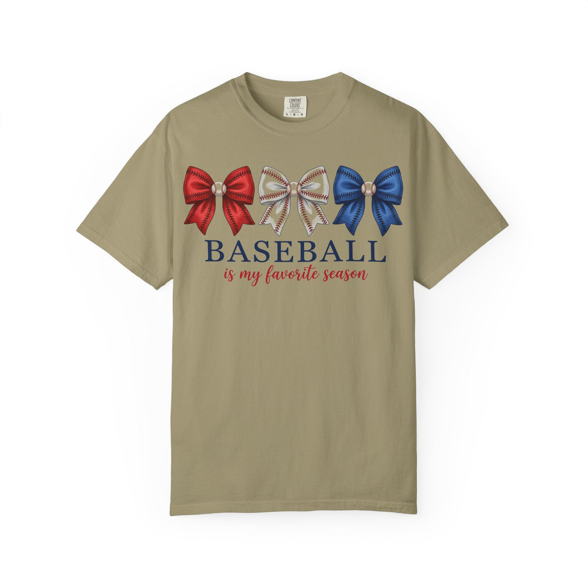 Baseball Is My Favorite Season Tee, Small Bow Trio Baseball Shirt, Coquette Sports Mom Shirt, Game Day Gift