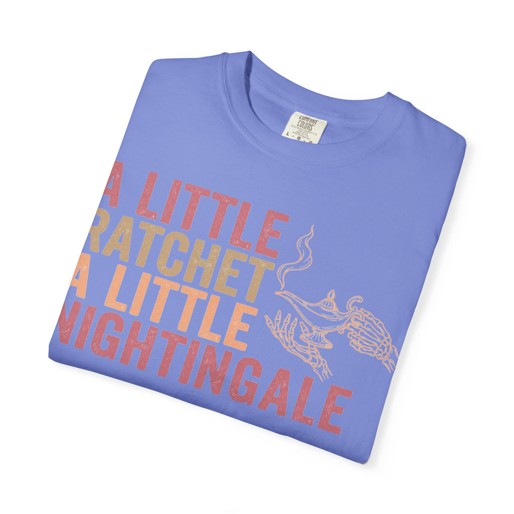 A Little Ratchet A Little Nightingale Shirt, Funny Nurse Shirt, Skeleton Hand Lamp Nurse Tee, Sarcastic RN Gift