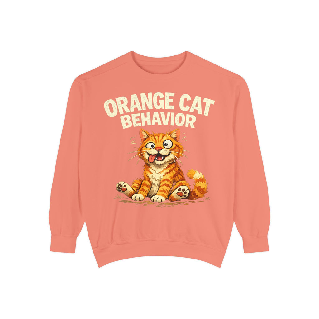 Orange Cat Behavior Sweatshirt — Cute Ginger Kitty Graphic Pullover