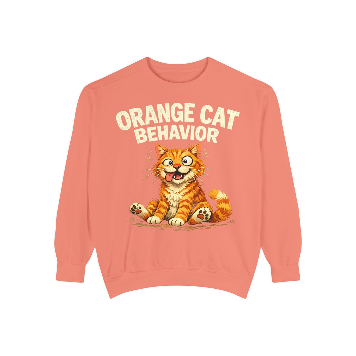 Orange Cat Behavior Sweatshirt — Cute Ginger Kitty Graphic Pullover