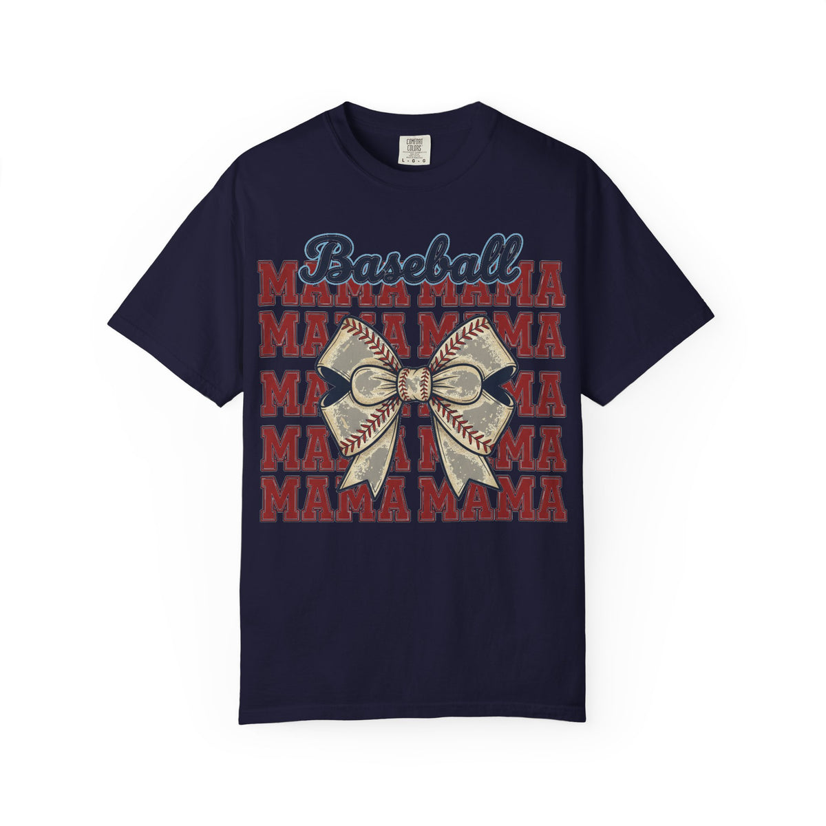 Baseball Mama Big Bow Shirt, Five Row Varsity Mama Tee, Baseball Mom Game Day Shirt, Baseball Mom Gift