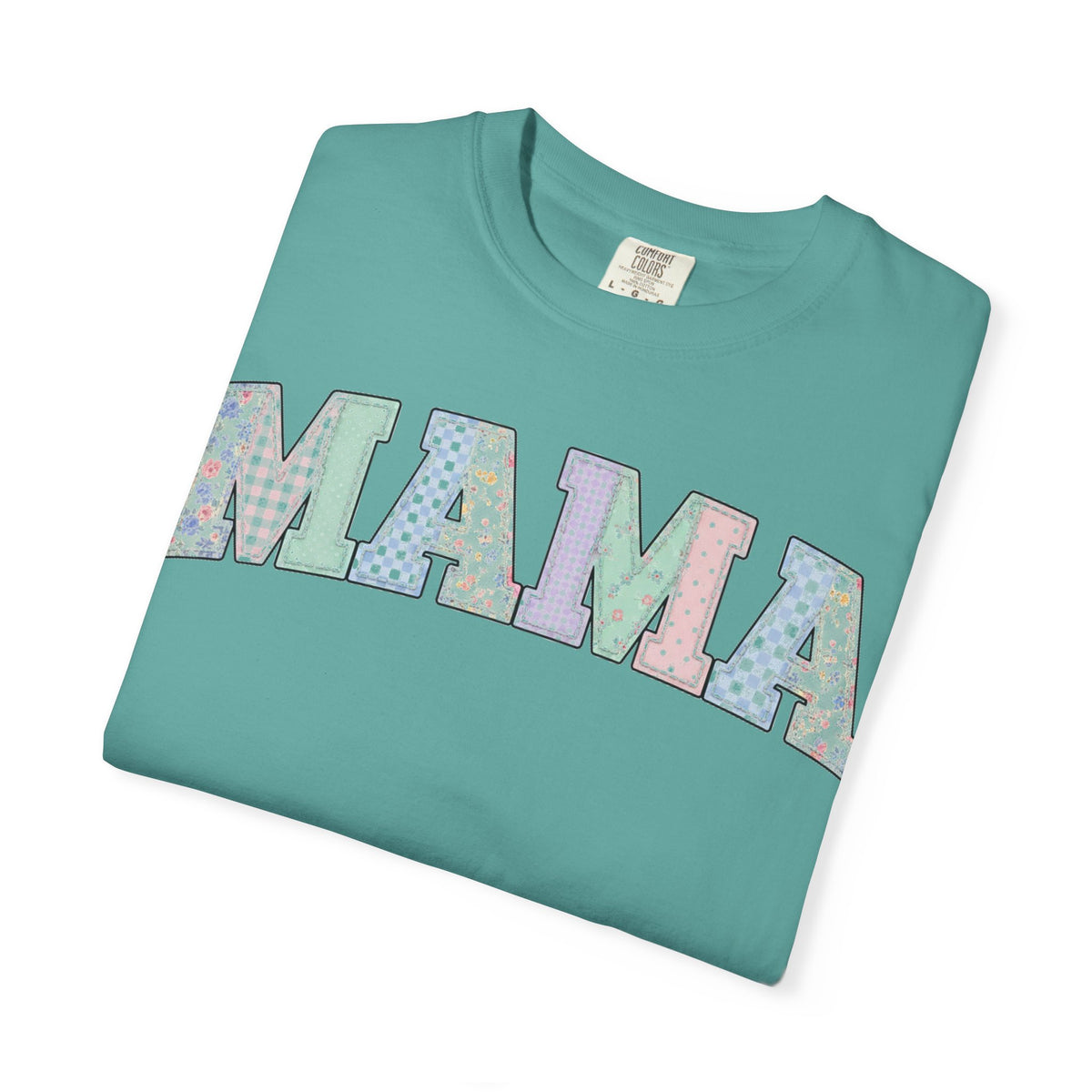 Mama Soft Patchwork Shirt, Small Pastel Applique Tee, Shabby Chic Mama Shirt, Mom Gift