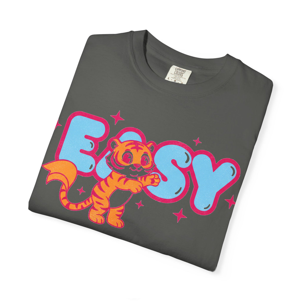Easy Tiger Centre Cub Shirt, Y2K Retro Bubble Tiger Tee, Pink Sparkle Shirt, Funny Flirty Gift